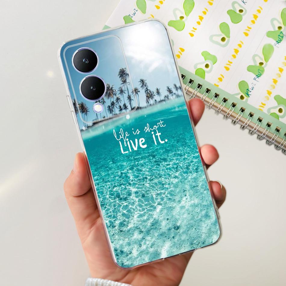 For Vivo Y17s Case 2023 Elegant Pattern Soft Silicone TPU Phone Back Cover For Vivo Y17s 4G VivoY17s Y 17S Bumper