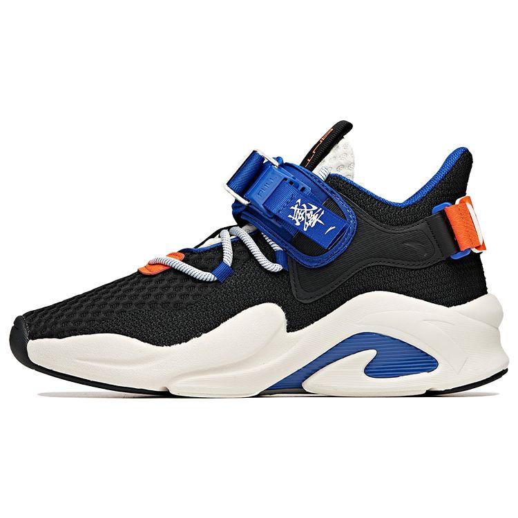 Anta Dominator Shock Absorption Non-Slip Wear-Resistant Low-Top Dad Shoes Men Sneakers Black Blue Orange 112028085-2 39