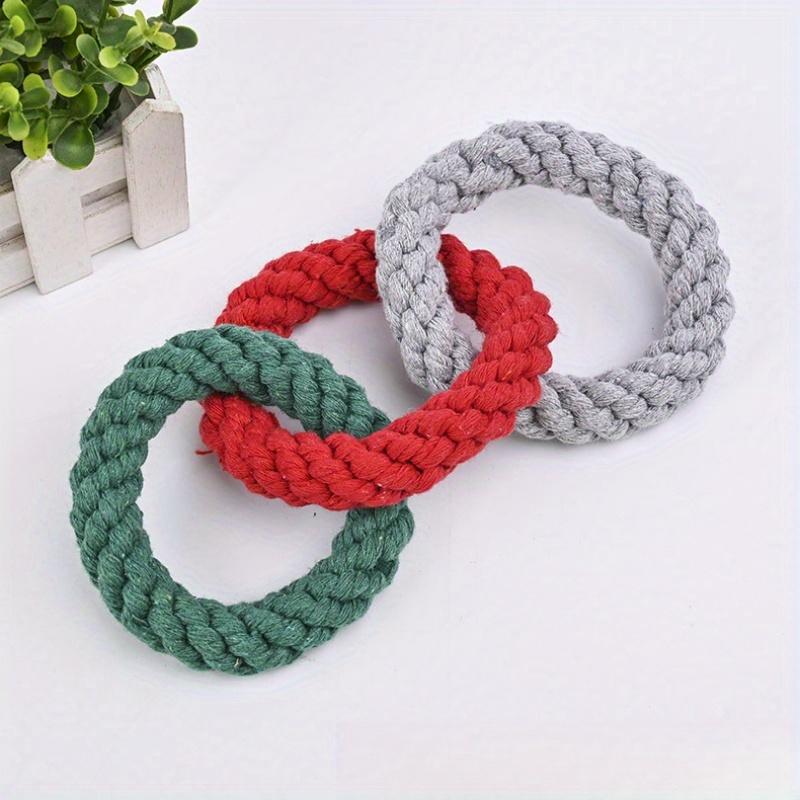 1pc Colorful Donut-Shaped Rope Pet Toy - Durable Chew & Teeth Cleaning Toy for All Dog Breeds, Interactive Play, Dog Toys