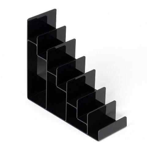 1-9 Tier Clear/Black Acrylic Riser Display Stand for Wallet,Makeup Organizer, Sunglasses,Women Handbag Rack Collection Holder