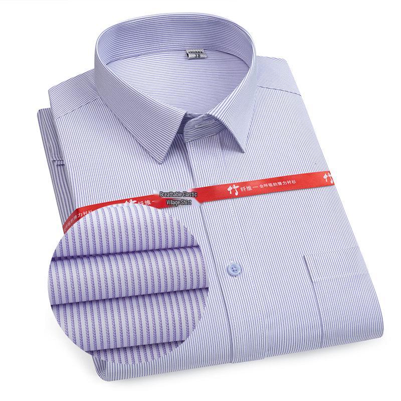 Men's New Arrival Iron-Free White Bamboo Shirt - Short Sleeve, Business Casual