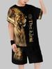 Boys Summer 2Pcs Outfit Lion King 3D Print Short Sleeve T-shirt + Shorts Kids Casual Clothing Set