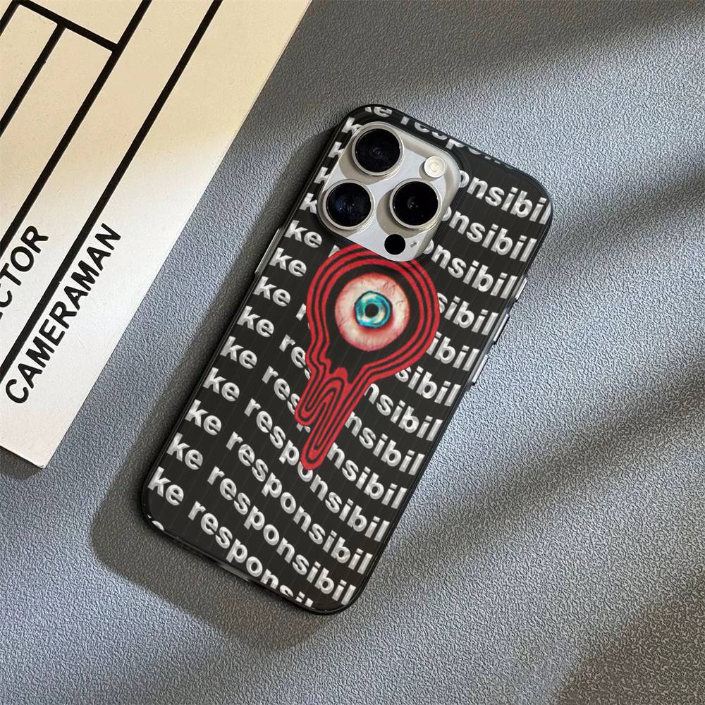 Popular Game Anime M-Mouthwashing For IPhone 17 16 15 Plus Pro Max 12 14 Plus 11 13 Wave Corrugated Stripe Funda Phone Cover