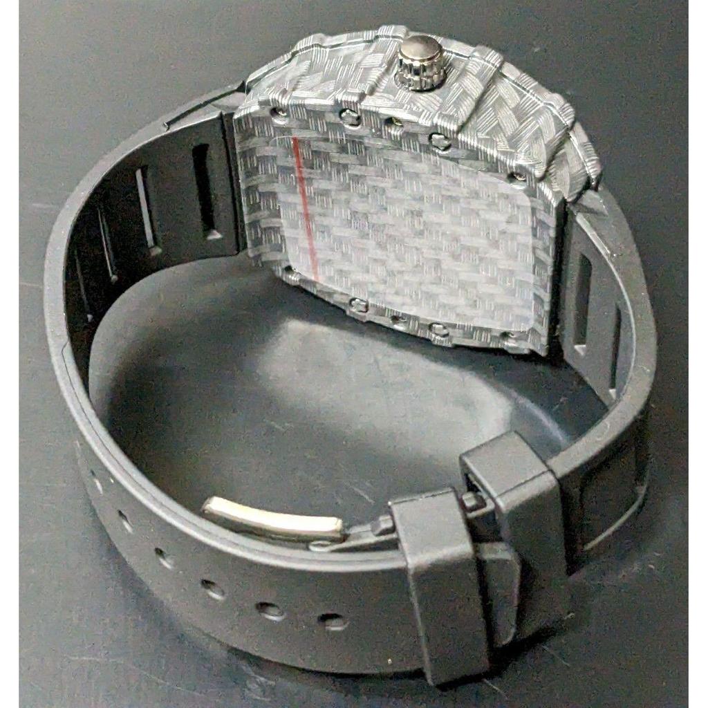 Used New Wristwatch Richard Mille Type Quartz Homage Watch Rubber Tonneau Carbon