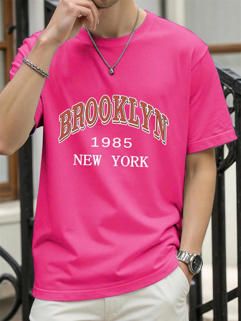 New York 1985 Brooklyn Design Tee Shirts ONeck Loose Short Sleeve Trendy Cotton Sportswear Unisex Comfortable Summer TShirt