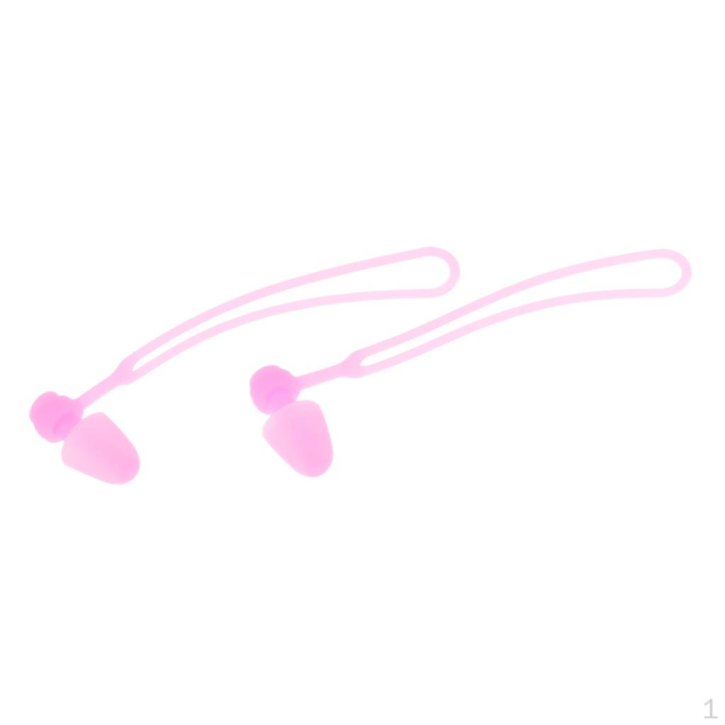 Waterproof Soft PVC Swimming Ear Plug Diving Earplug With Rope Unisex