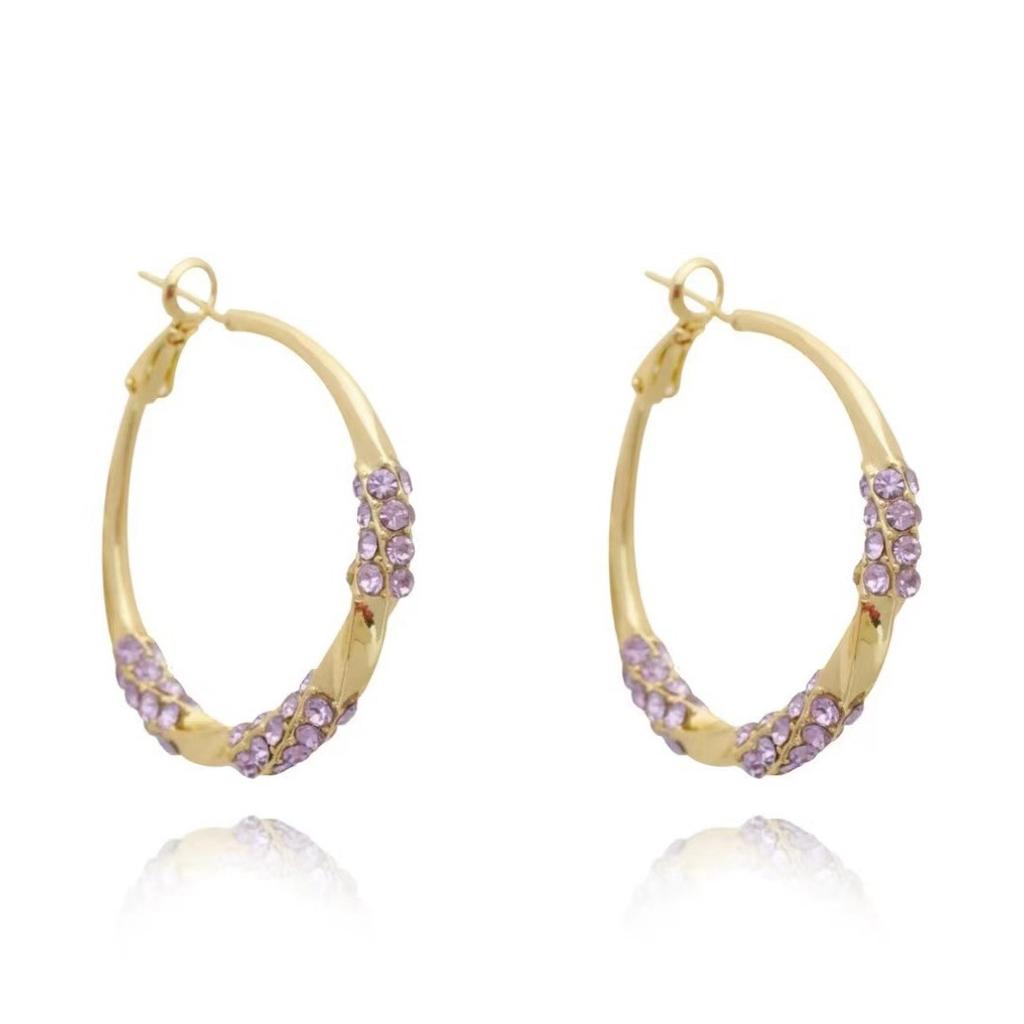 111 silver needles exaggerated large circle full of diamond earrings women's fashion design sense personality unique temperament earrings