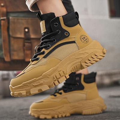 Botas de Plataforma para Hombre 2025 Botas de Montañismo Ligeras para Exteriores Botas de Trabajo Nuevas Antideslizantes Resistentes al Desgaste Zapatillas Casuales Botas del Desierto