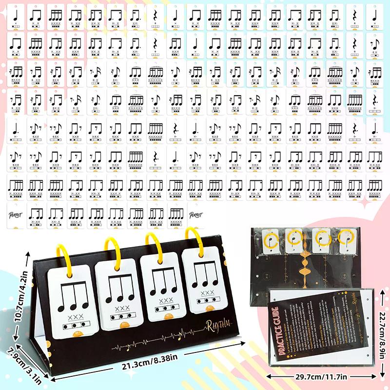 72PCS Music Enlightenment Learning Cards Note Instrument Rhythm Cognition Educational Tool Tabletop Early Education Flashcards