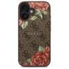 Guess Guhmp16Sp4Ropemcw Iphone 16 6.1   Brązowy/Brown Hardcase 4G Flowers Print Magsafe