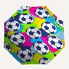 Soccer Ball Pattern Automatic Folding Umbrella  Simple Eight Rib Design, Bright Color Pattern, Durable Iron Frame, Ideal for Travel and Outd