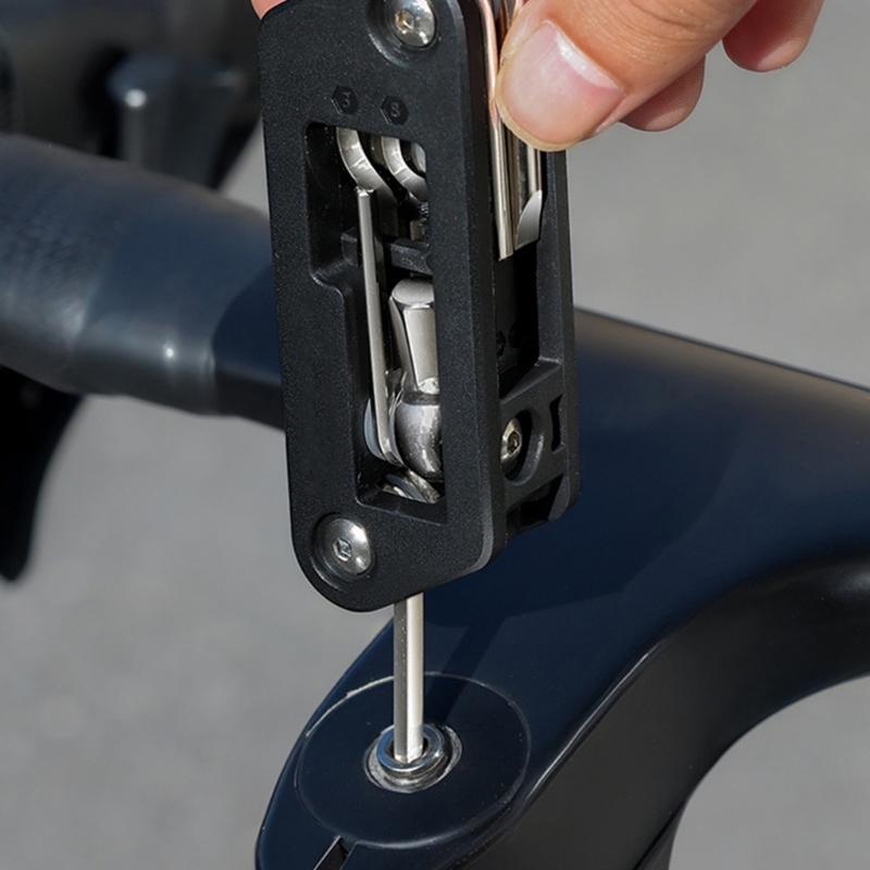 10 in 1 Bicycles Maintenance Tool Pocket Size Heavy Duty Bikes Multiple Tool Multifunctional Bikes High Strength Wrench