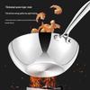 ZISIZ 316 Stainless Steel Flat-Bottom Stir-Fry Pan, 30cm