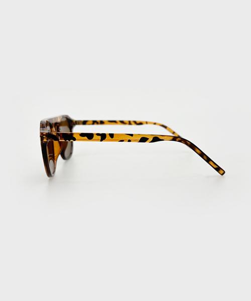 KOLEAT Women Layered Horn-Rimmed Leopard Big Round Uv Protection Tinted Sunglasses [Brcrp]