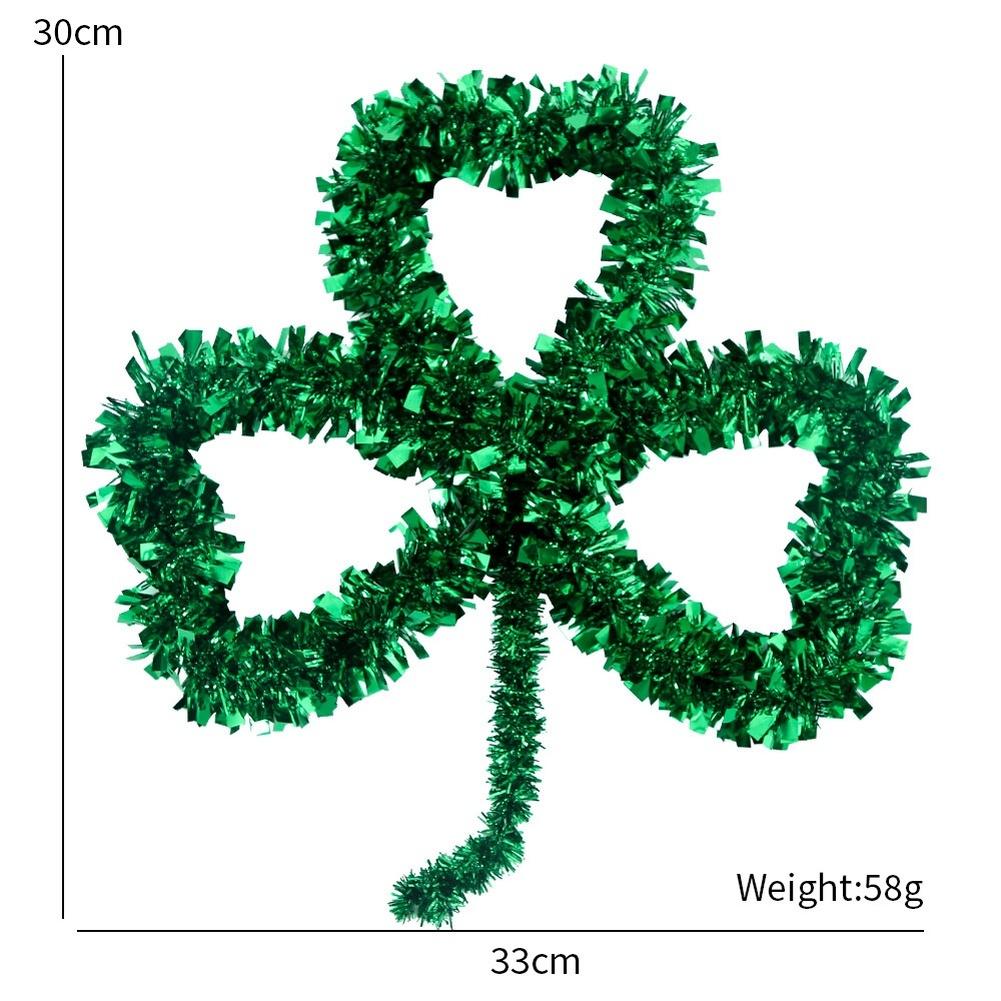 St Patricks Day Party Green Shamrock Decorations Plastic Streamers Wall Garlands and Hanging Clover Ornaments for Events