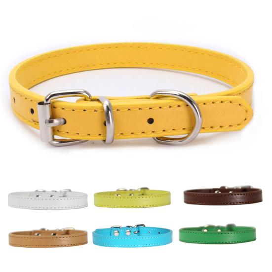 Dog Faux Leather Collar Puppy Leash Neck Strap Walking Traction Pet Supplies