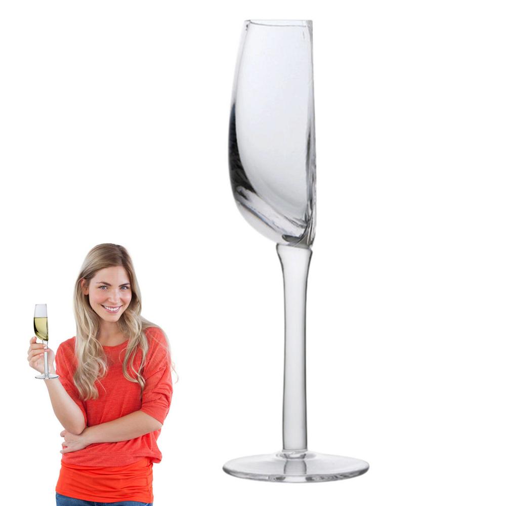 Kreatives Weinglas, 140 ml, halbförmige Kristallglasbecher mit Stiel, tragbare Weinbecher für Geburtstagsfeier, Geschirr, Weihnachtsgeschenk