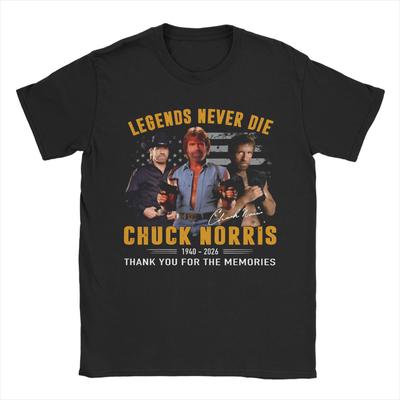 Legends Never Die ChuckNorris Cotton TShirt For Men Summer  Y2K Fun T Shirts Harajuku Tees Big Size Wholesale Clothes
