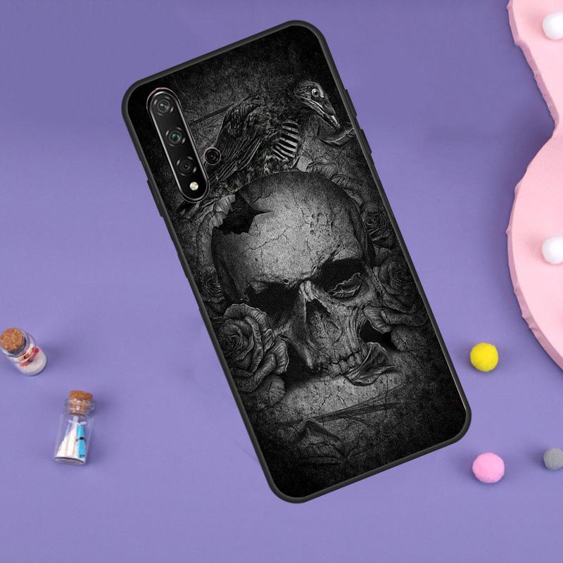 Crow Raven Dark Skull Case For Huawei P30 P20 P40 Lite Nova 5T 11i 8i 3i 9 10 SE 11 Pro Y90 Y70 Y61 Y60 Y91 Cover