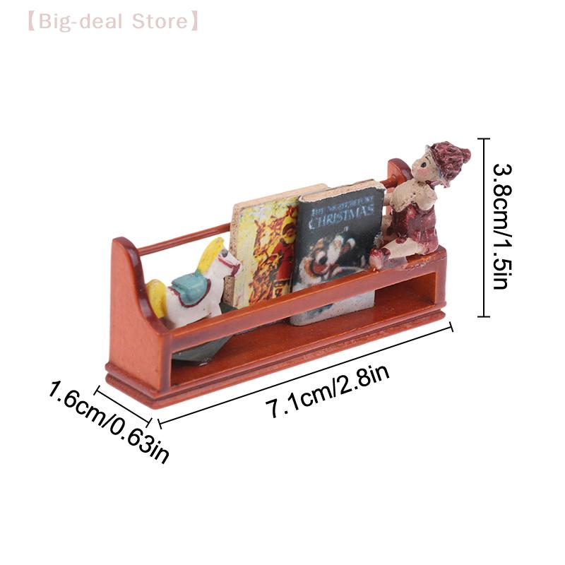 1/12 Dollhouse Micro Scene Ornaments, Mini Newspaper Rack & Wall Cabinet Bookcase, Doll Home Furniture Decor Toy
