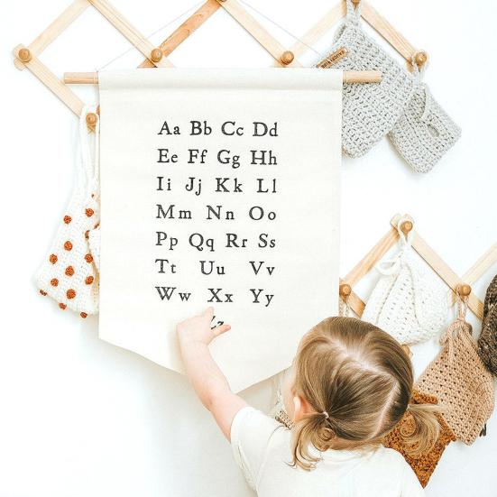 

Baby Room Wall Alphabet Canvas Pendant Hanging Banners Home Decoration Ornament