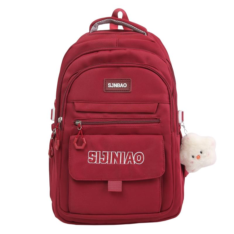 Girls Letter Backpack High School Students Schoolbag