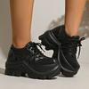 Women's Fashion Breathable Chunky Sneakers Thick Bottom Non Slip Vulcanized Shoes Woman Gothic Black Platform Sports Shoes