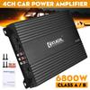 6800W 12V 4 Channel Car Amplifier Subwoofer Slim Class A/B Car Audio Amp Powerful Amplifiers Subwoofer Bass Speaker Amplifiers