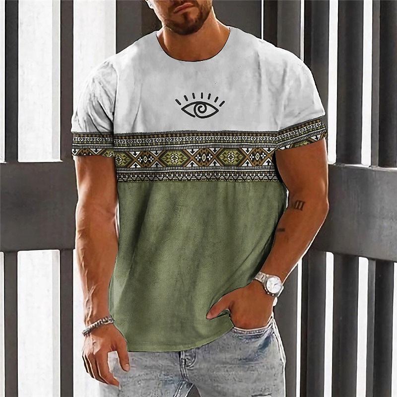 Men's Bright Eyes Print T-Shirt Men's T-Shirt,3D Printing, O-neck ,Short Sleeve,Casual,Lightweight Top,sport Wear ,casual ,Large Size,Fashion