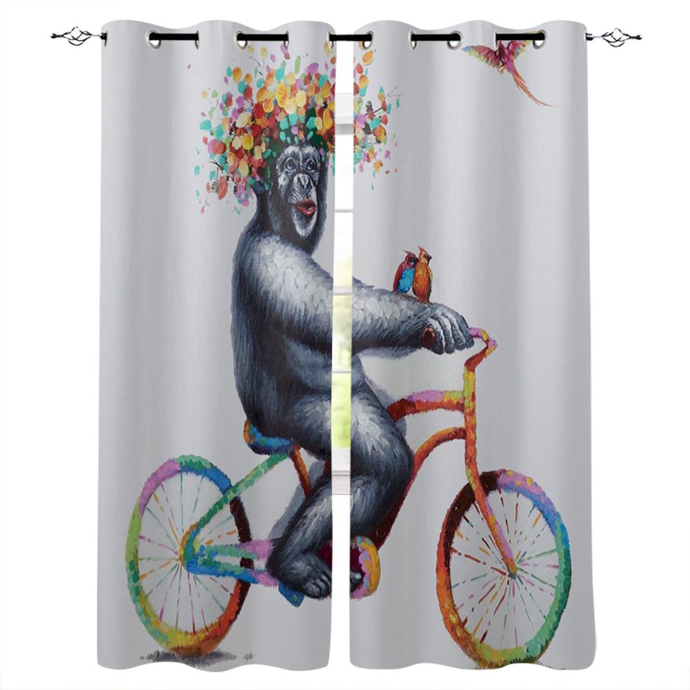Bicycle Window Curtains Living Room Decor Curtains for Bedroom Luxury Home Decor Flat  Window