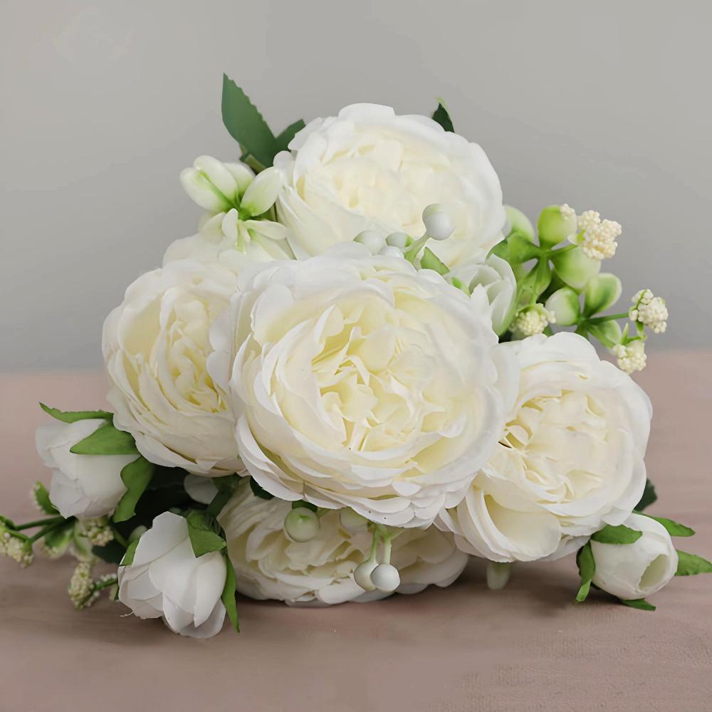

Mini Valentine s Day Flowers 7 Colors Natural Simulated Rose Crystal Grass Bouquet Home Decorative белый