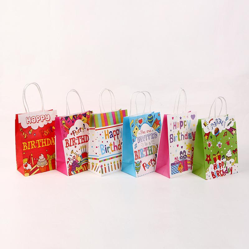 Kraft Paper Birthday Party Tote Bag - Clothing & Gift Packaging with Printed Logo