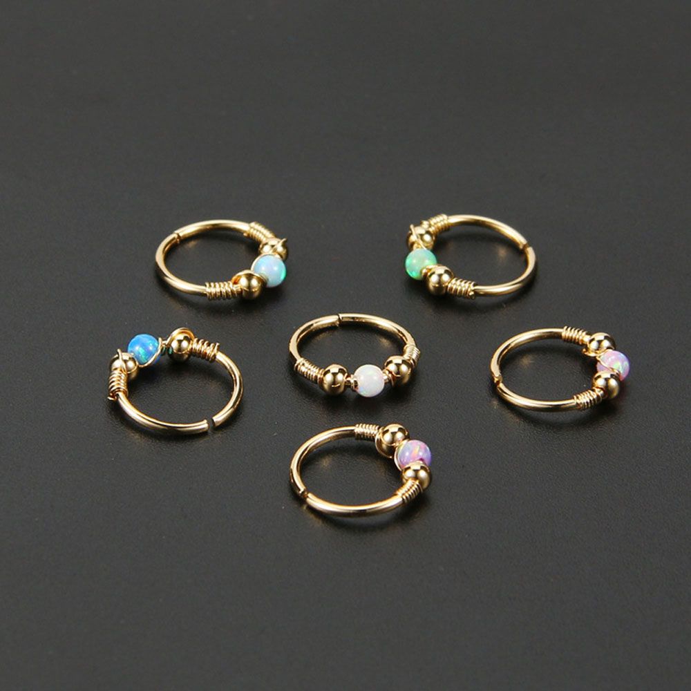 Opal Accessories Lip Nail Stainless Steel Hoop Earrings Nose Rings Lip Rings Body Piercing Jewelry