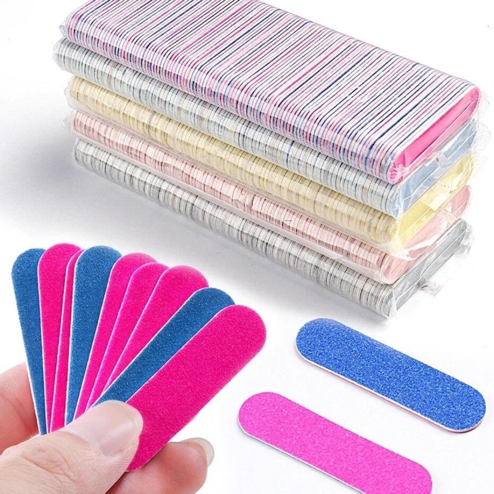 111pcs Double Side Nail Files Mini Wood Sanding Buffer Block Set For Gel Polish Manicure Pedicure Salon Nail Art Tools