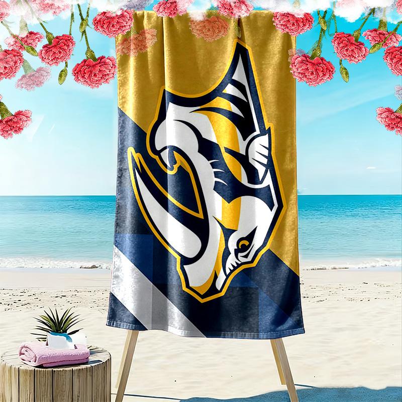 Nashville Predators Print Strandtuch, Großes Weiches Schnelltrocknendes Handtuch für Strand Camping Schwimmen