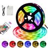 Auting LED Strip Lights 5M Battery USB Powered RGB 5050 LEDs TV Backlighting Indirect Lighting Bedroom Gaming Room Decorative Dimmable Color