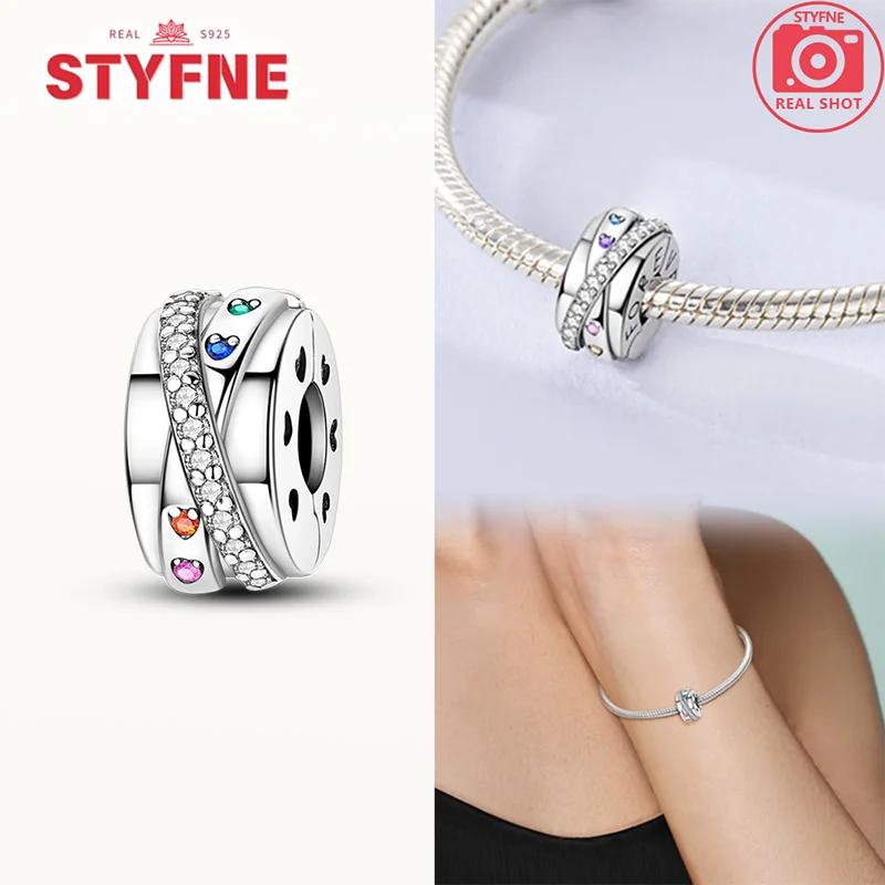 Copper Heart-Shape Forever Love Charms Colorful Zircon Beads Pendant Fit Original Bracelet Diy Fine Jewelry Gifts For Women