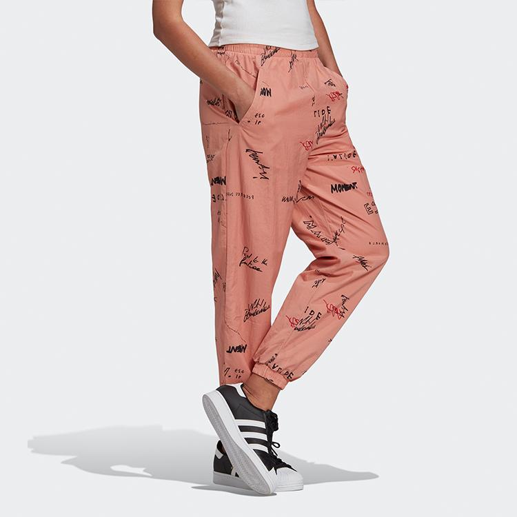 Adidas Originals Trefoil Letter Loose Woven Sports Pants Women pants Pink GD3043