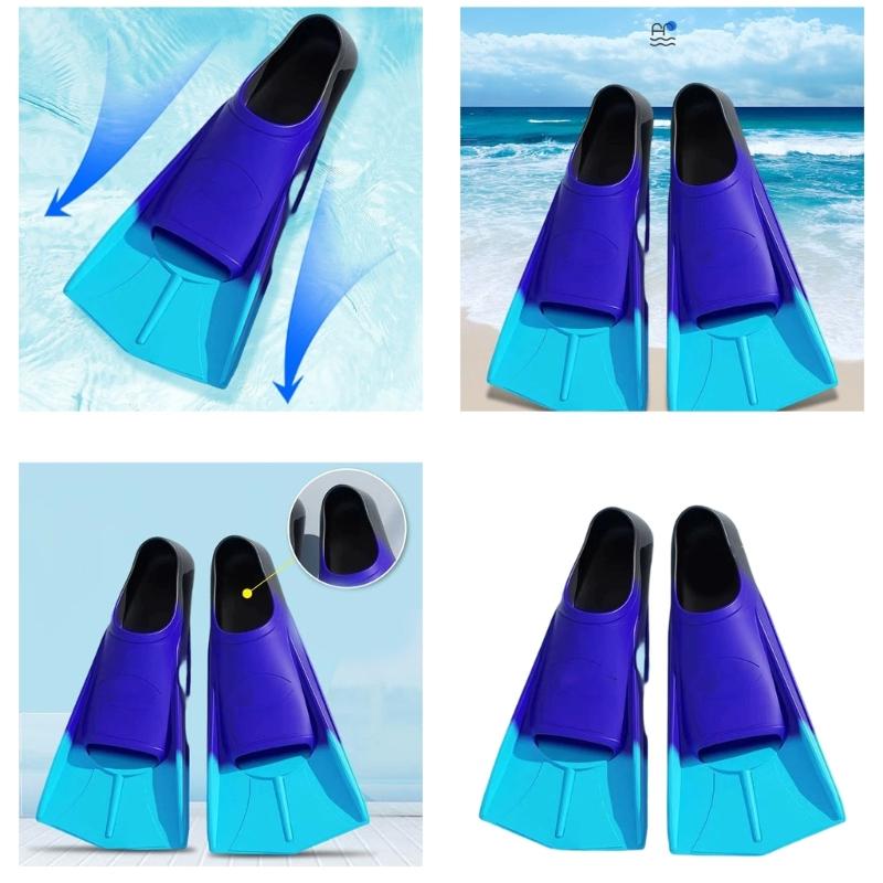 Silicone Swim Fins Adult Kids Snorkels Fins Travel Size Flippers Swim Training Fins