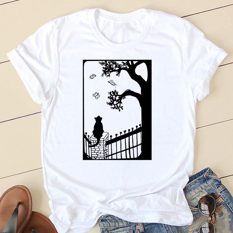 GMXIA женские модные повседневные летние весенние однотонные футболки с круглым вырезом — фото 10