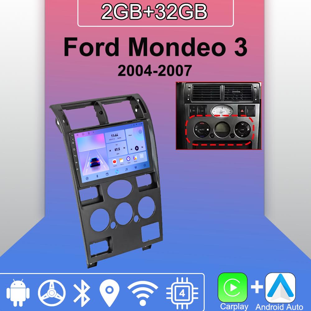 

Android Carplay автомобильное радио для Ford Mondeo 3 2004-2007 мультимедийный проигрыватель головное устройство стерео GPS навигация BT WIFI 2+32 ГБ 2+32GB,B