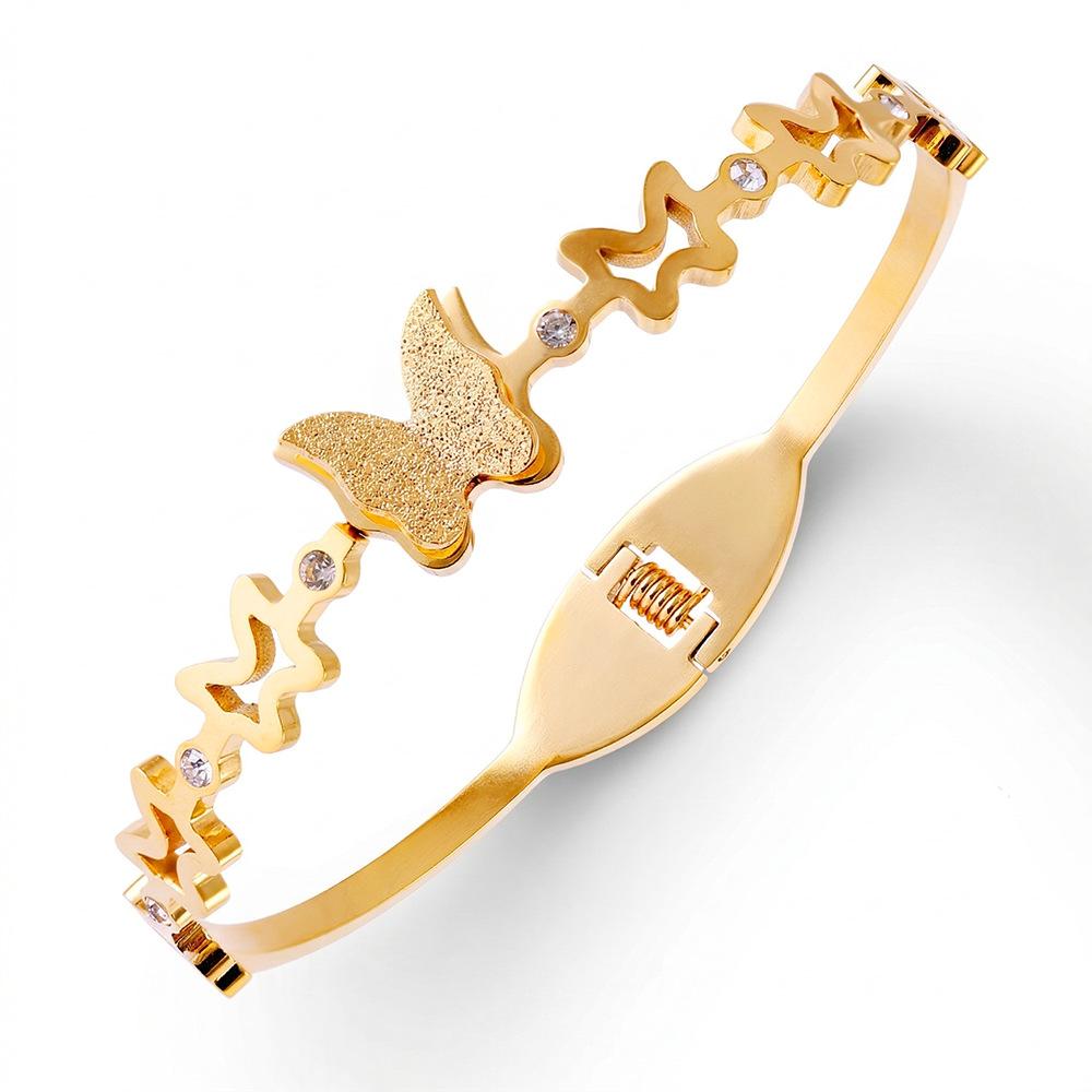 Bracelet Eco-friendly Steel Zircon Butterfly Titanium Steel Bracelet