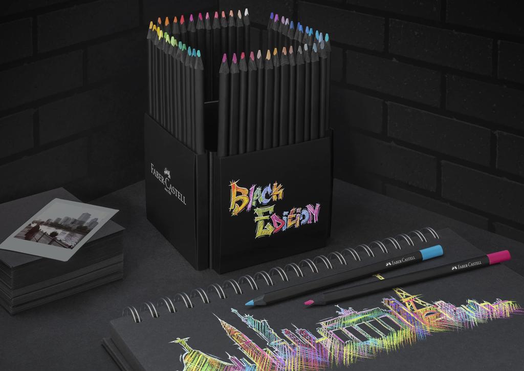 Coloring Black Tin Faber-Castell Pencils, Edition, 116450, 50-Piece