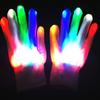 2 Pcs Rave Luminous Colorful Gloves Halloween Multi-Function Flash Finger LED Glow Glove  Children