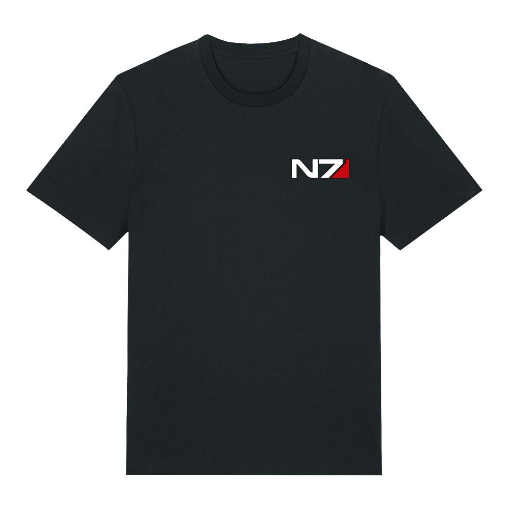 

Футболка Mass Effect N7 Символ Нормандии Одежда для геймеров Мягкий хлопок Унисекс Повседневная одежда Удобная Одежда с коротким рукавом Y2K XS чёрный