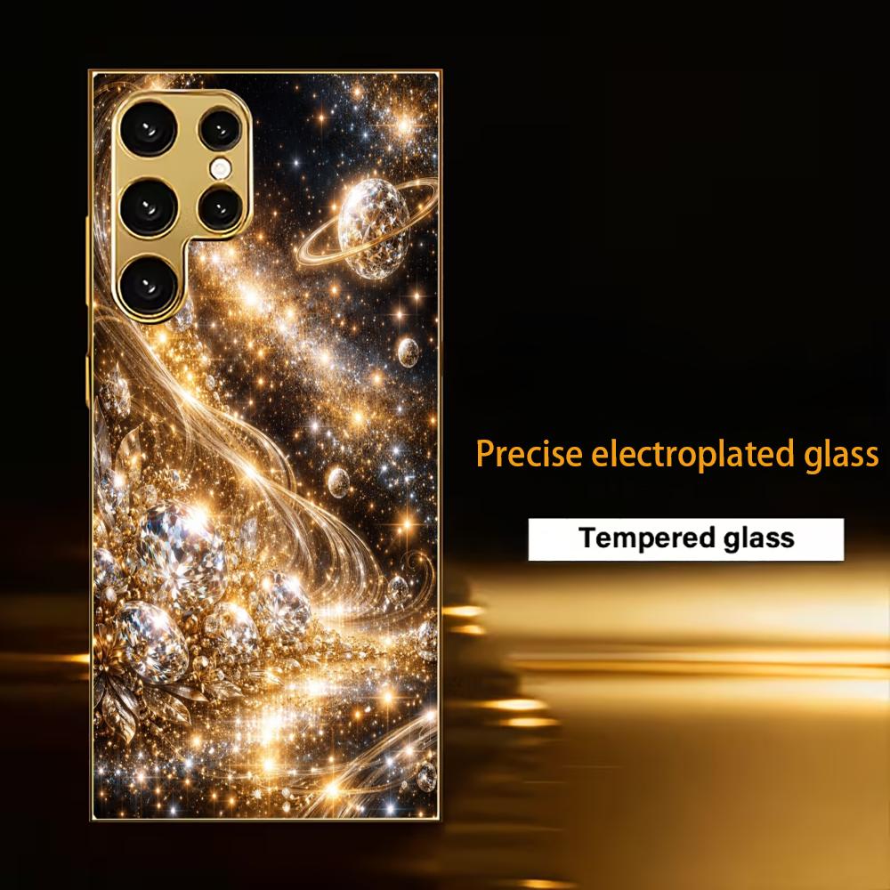 Mlhovina Atmosféra Jednoduchost Prémiové Pokovené Skleněné Pouzdro na Telefon pro Samsung Galaxy S26 S25 S24 S23 S22 S21 FE, Ultra, Plus