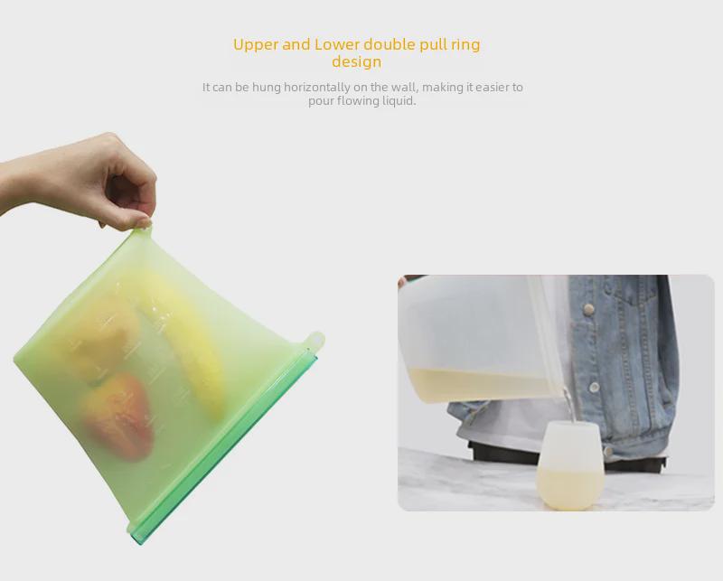 New Silicone Fresh-Keeping Ziplock Bag for Food Storage and Freezing