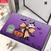 2D Flat 1pc 850Gsm Velvet Door Mat Bow Pumpkin Art HD Printed Kitchen Rugs, Non-Slip Yoga Mats, Absorbent Machine Washable Polyester Rug for Bathroom,