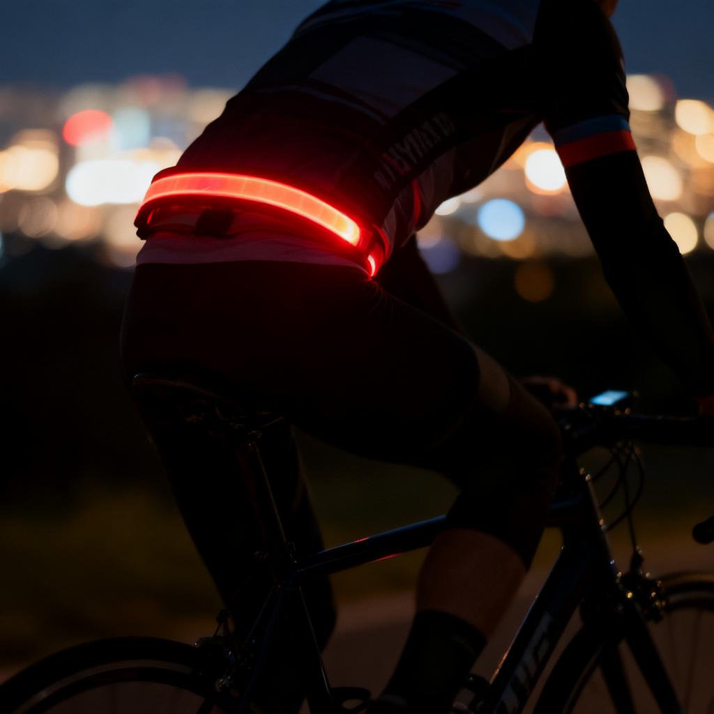 Reflective LED Belt Outdoor Cycling Luminous Safety Light Belt for Running Construction Work USB Rechargeable for Night Riding