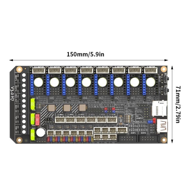 24V/48V 32bit Board For H7 32 Bit Mainboard For 3D Printers, Highly Voltages/Speed Support With 550MHz CPU